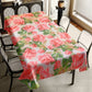Pink Roses & Green Leaves Rectangle Tablecloth By Mark Van Vuuren