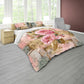 Pink Roses in Gold Leaf Duvet Cover Set