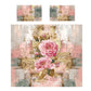 Pink Roses in Gold Leaf Duvet Cover Set