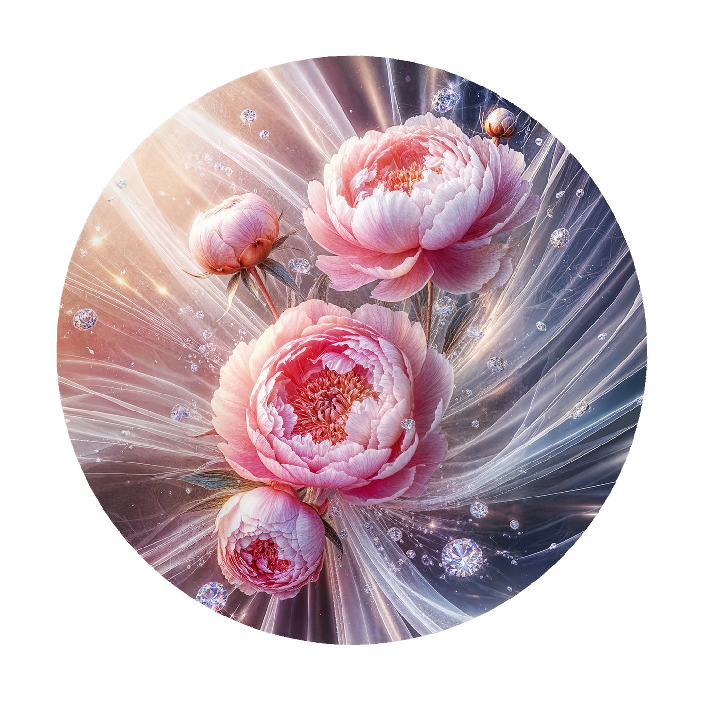 Pink Roses on Silk 2,3m Round Tablecloth