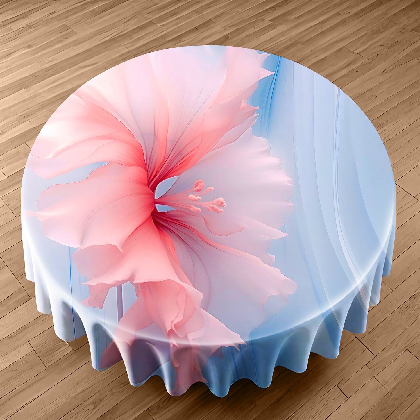 Pink Shadow Round Tablecloth