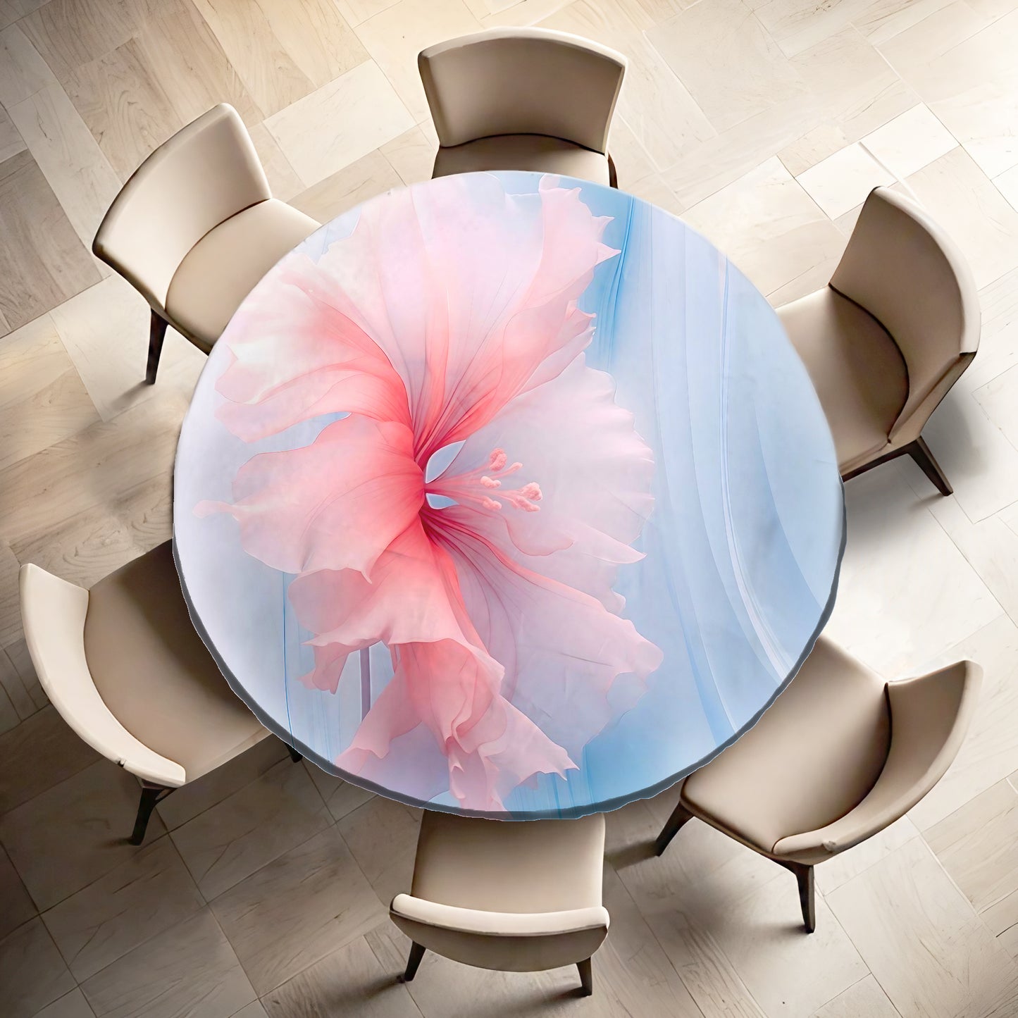 Pink Shadow Round Tablecloth