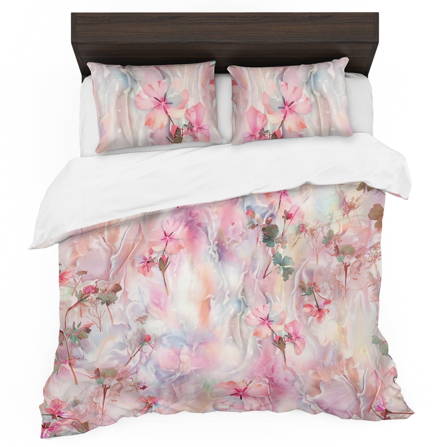 Pink Silk Duvet Cover Set