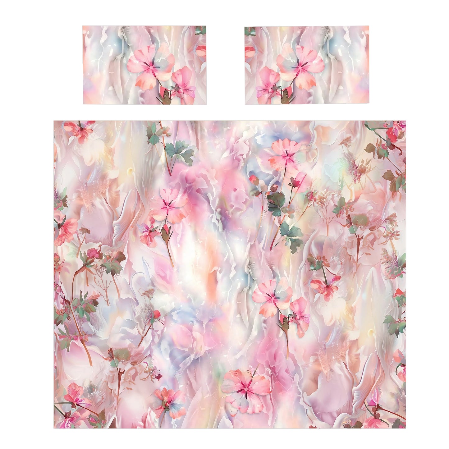 Pink Silk Duvet Cover Set