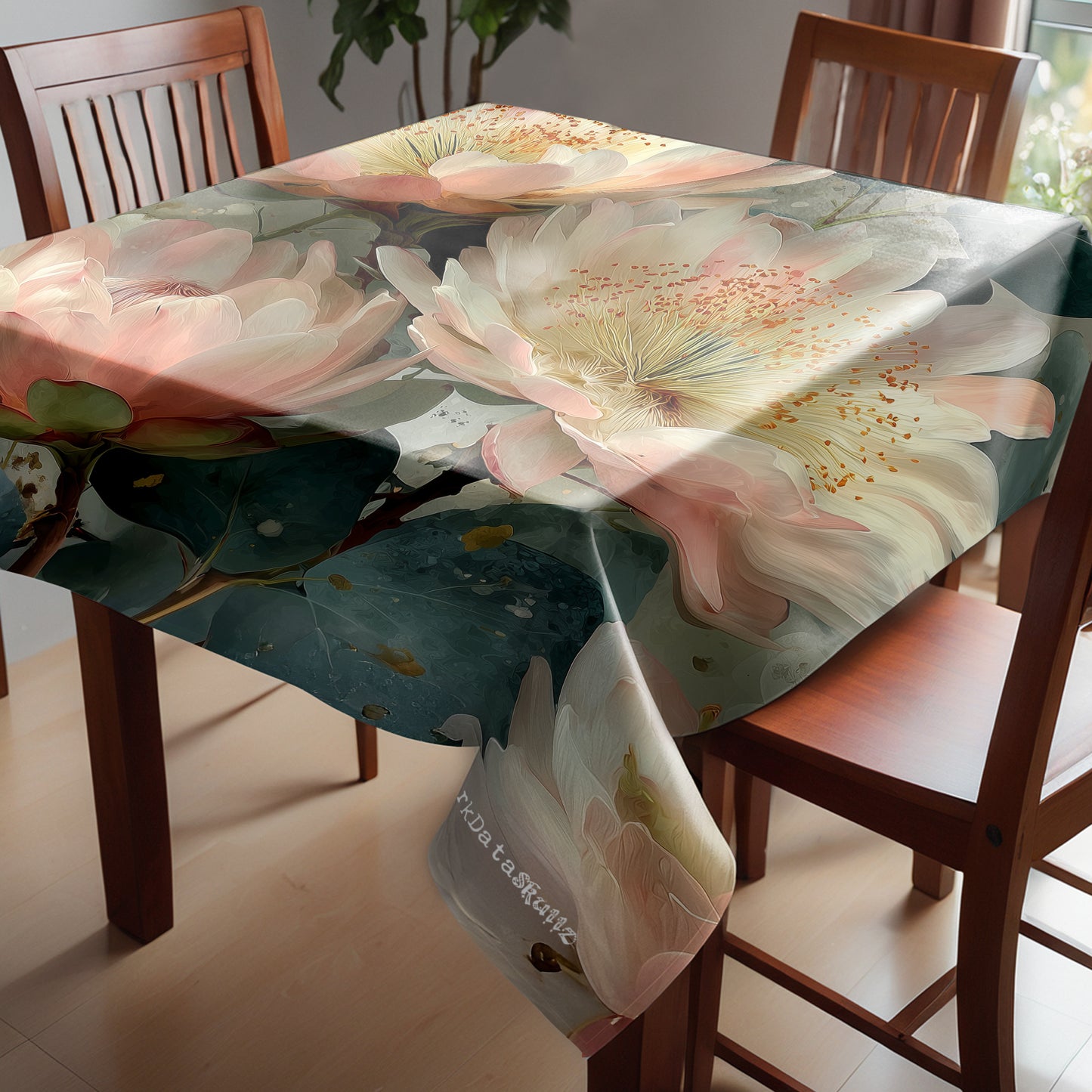 Pink Water Lily Square Tablecloth by Wikus Schalkwyk