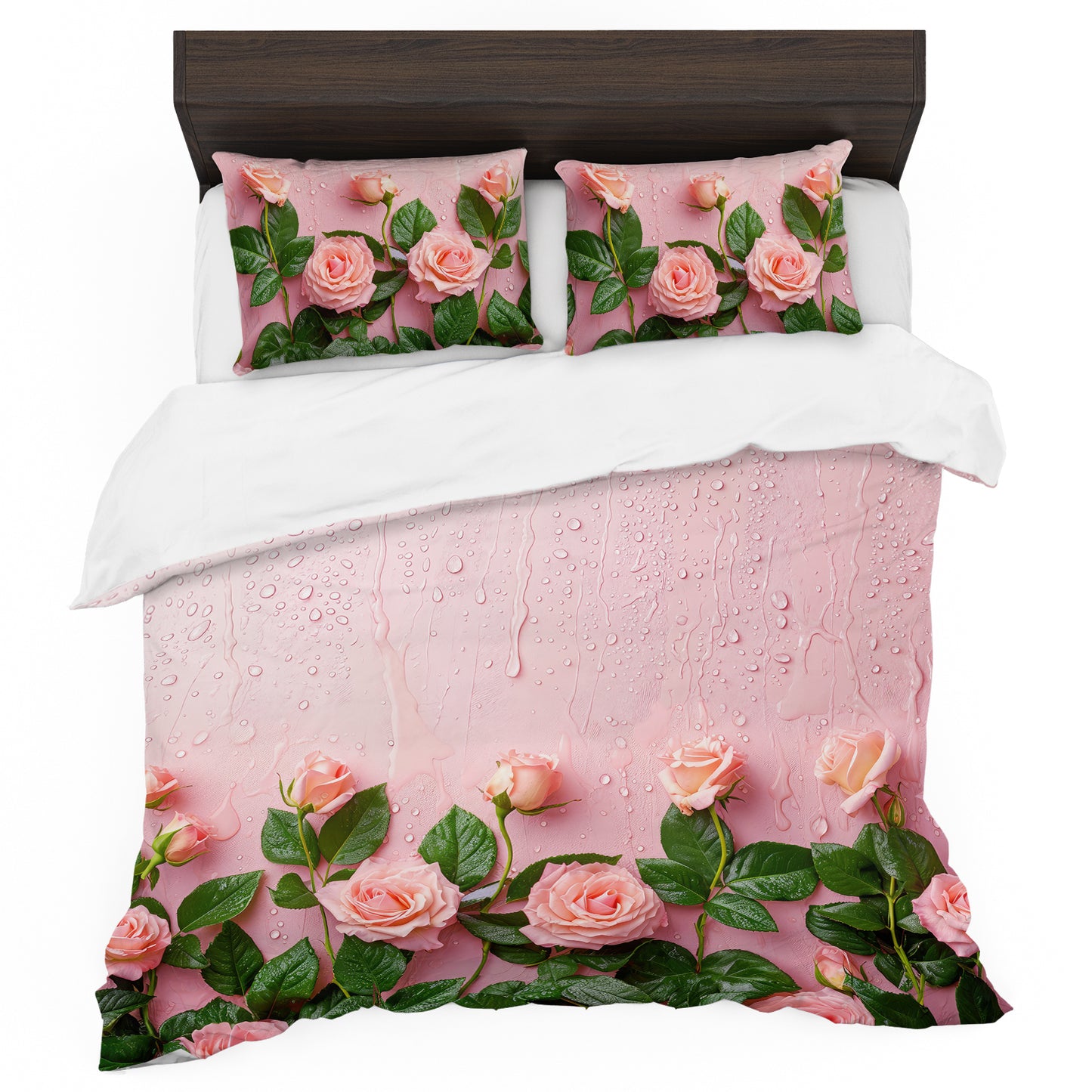 Pink Water Rose Duvet Cover Set