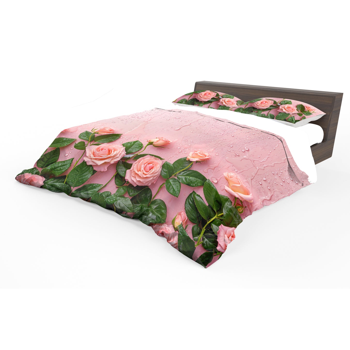 Pink Water Rose Duvet Cover Set