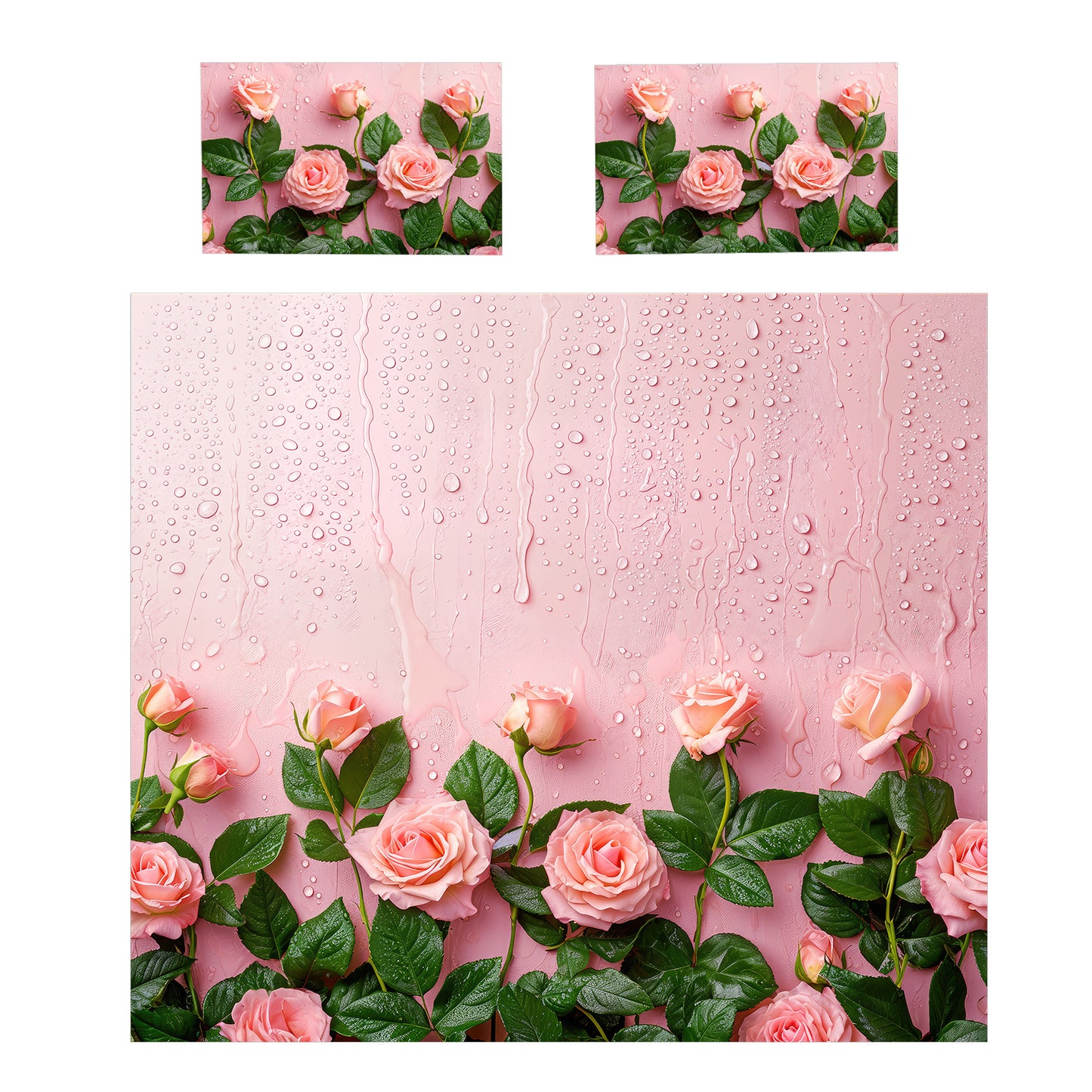 Pink Water Rose Duvet Cover Set