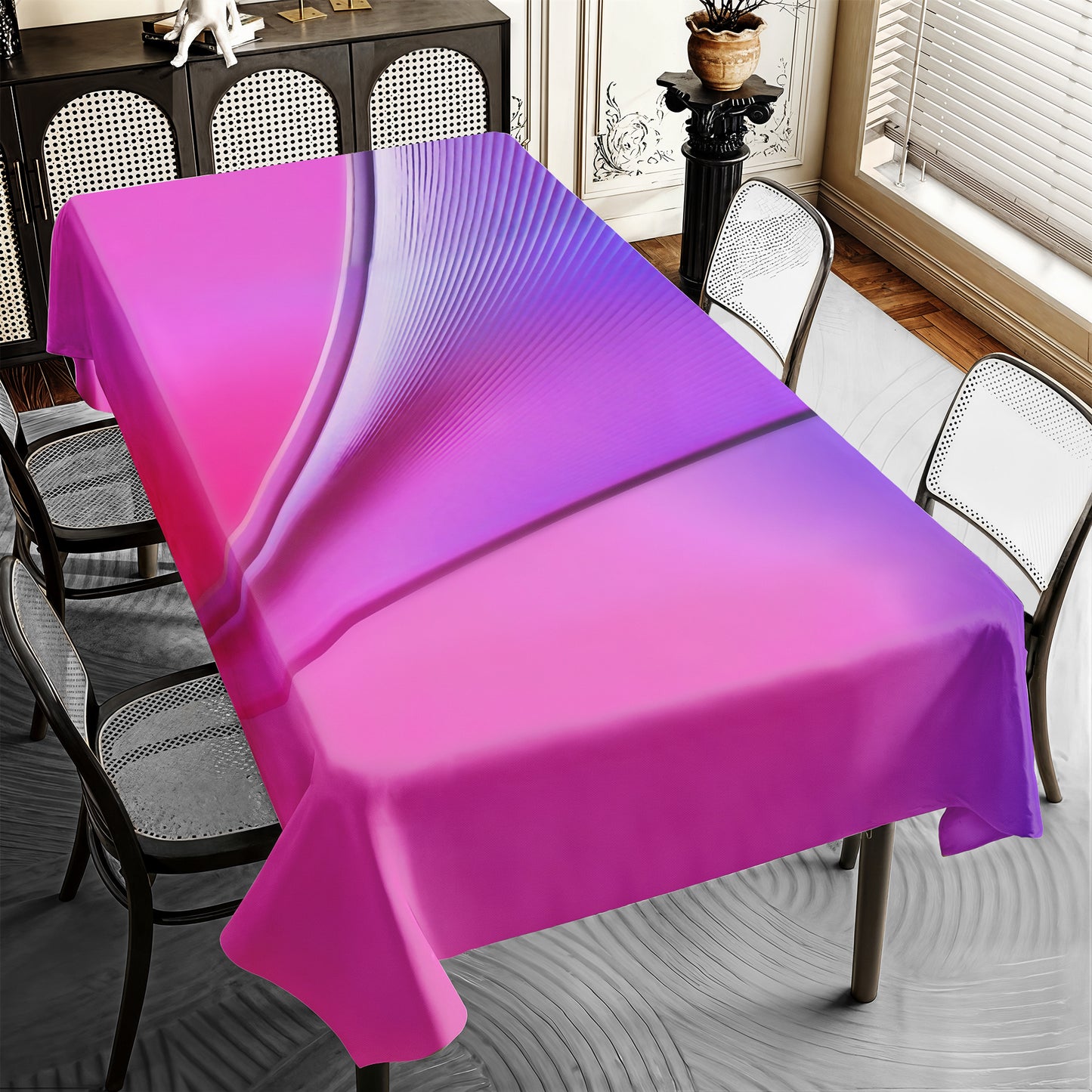 Pink Waves Rectangle Tablecloth