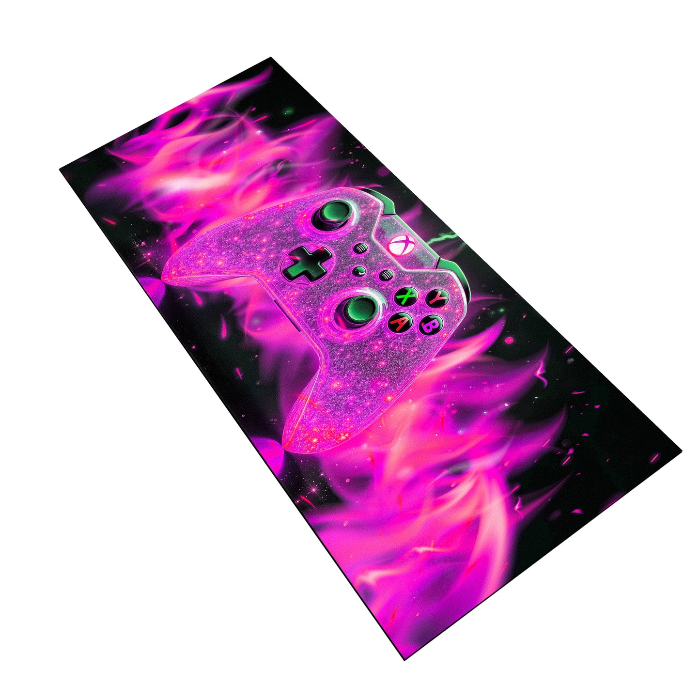 Pink Xbox Controller Flames Desk Pad