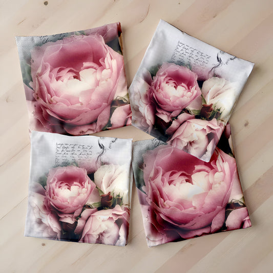 Pink Peonies Luxury Scatter Covers (Set of 4)