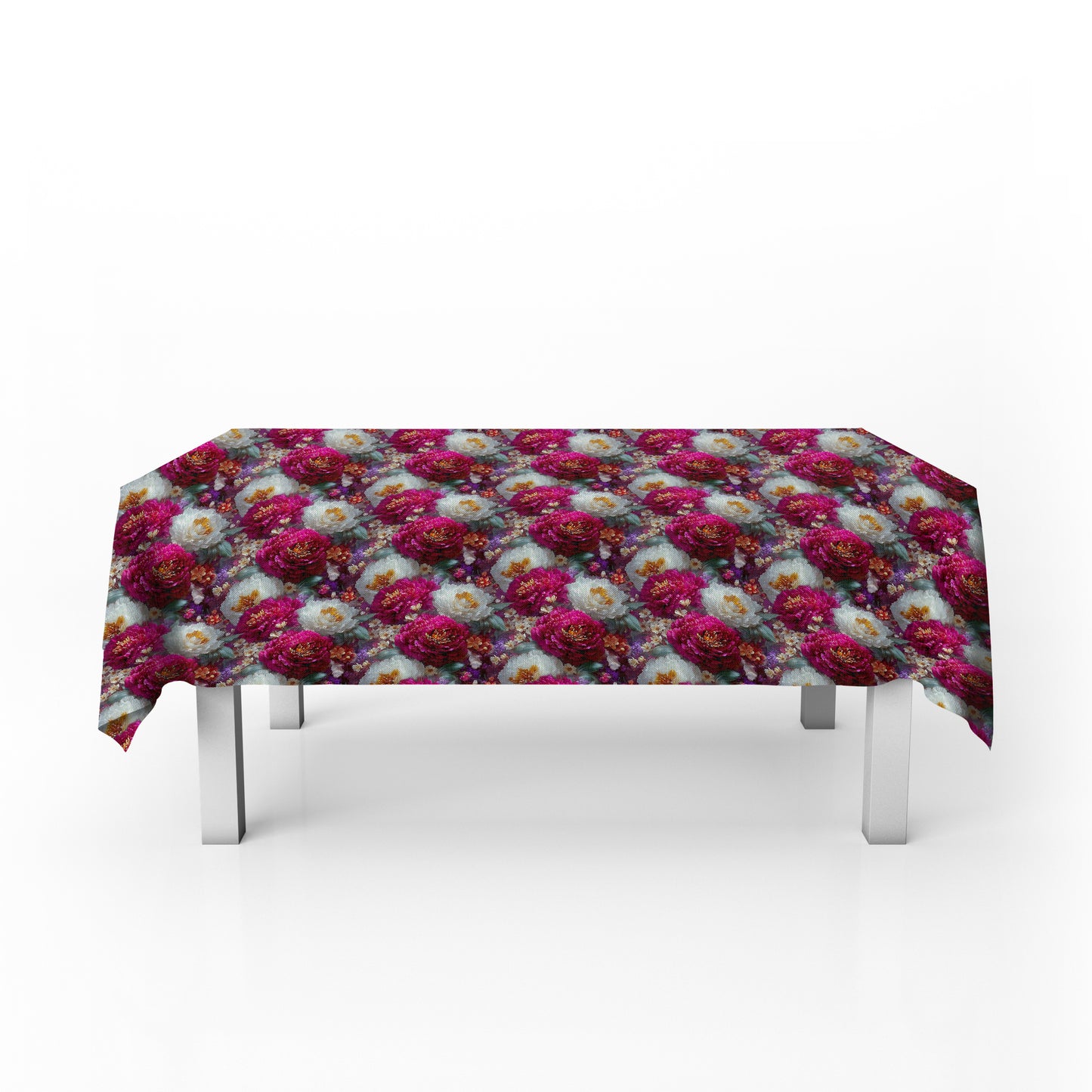 Pink & White Floral Rectangle Tablecloth