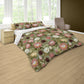 Pink & White Proteas On Green Duvet Cover Set