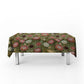 Pink & White Proteas On Green Rectangle Tablecloth