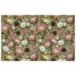 Pink & White Proteas On Green Rectangle Tablecloth