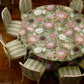 Pink & White Proteas On Green 2,3m Round Tablecloth