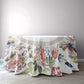 Pink and Blue Flowers on Light Grey 2,3m Round Tablecloth