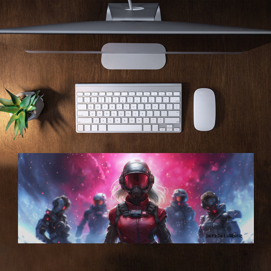 Pink and Blue Fortnite by Wikus Schalkwyk Large Desk Pad