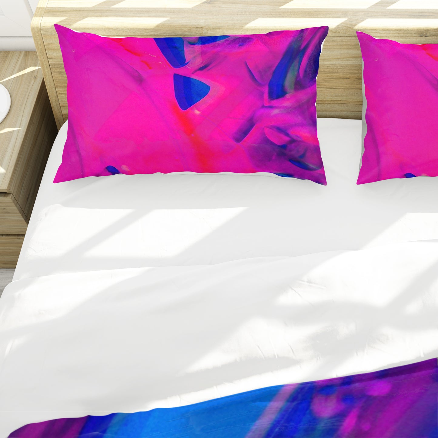 Pink and Blue Paint Splash Duvet Cover Set