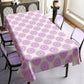 Pink and Lilac Circles on White Rectangle Tablecloth