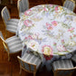 Pink on Grey Floral 2,3m Round Tablecloth
