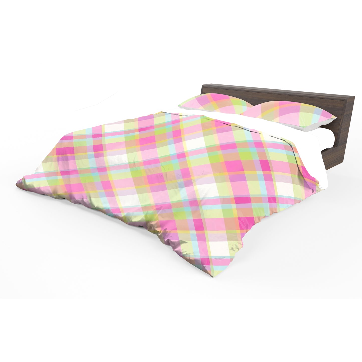 Plaid Pattern Pastel Hues Duvet Cover Set