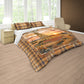 Plaid Windmill Farmhouse Duvet Cover Set