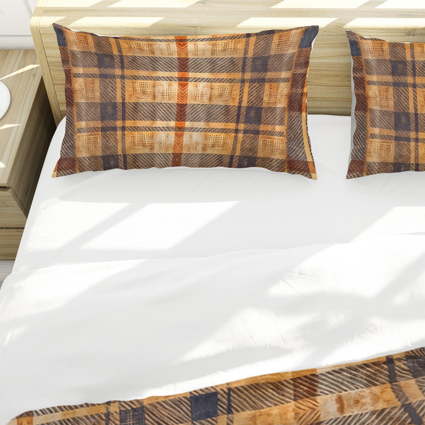 Plaid Windmill Farmhouse Duvet Cover Set