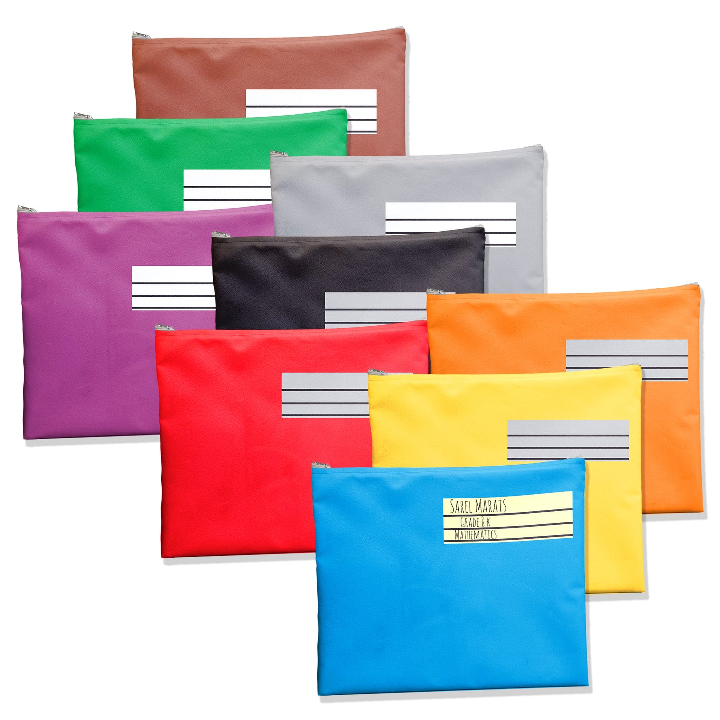 Subject-Savvy 9-Pack Book Bags - Colours