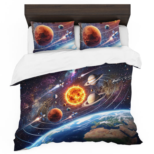 Planet and Satelites Duvet Cover Set