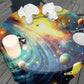 Planets Around the Sun Round Tablecloth
