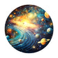 Planets Around the Sun Round Tablecloth