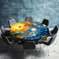 Planets in Space Round Tablecloth