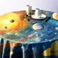 Planets in Space Round Tablecloth