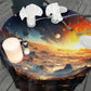 Planets from Mars Round Tablecloth