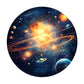 Planets Explosion in Space Round Tablecloth