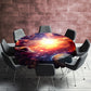 Planets in Bright Light Round Tablecloth