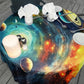 Planets Around Saturn Round Tablecloth