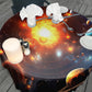 Planets Burning Round Tablecloth