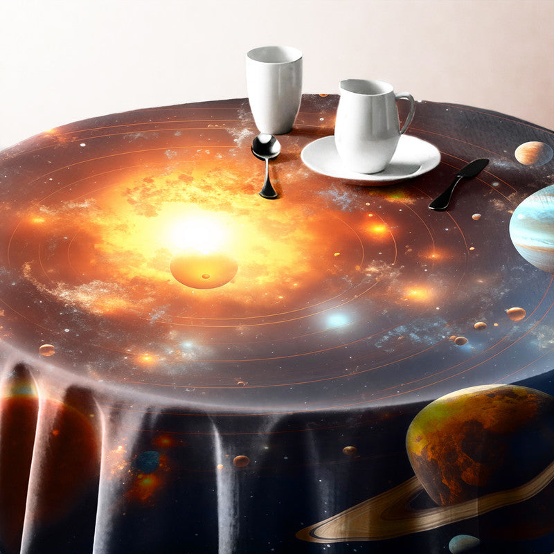 Planets Burning Round Tablecloth