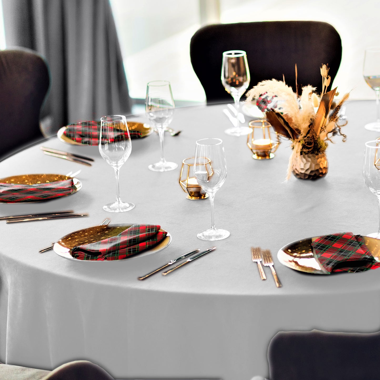 Plated Lumberjack Christmas Pattern Napkins