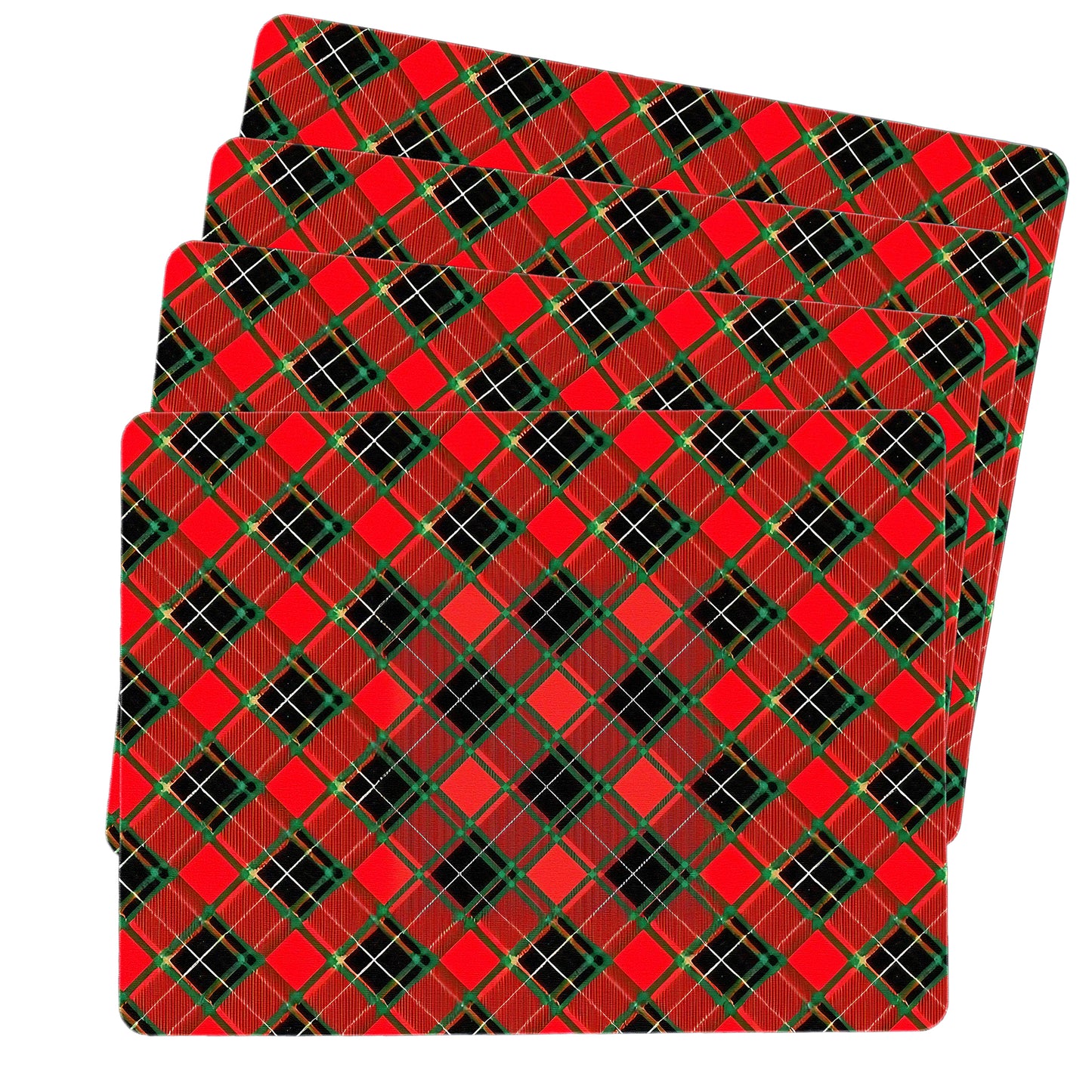 Plated Lumberjack Christmas Pattern Placemats