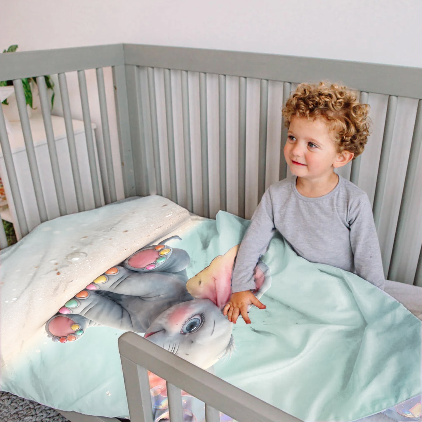 Playful Elephant Cot Set