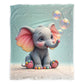 Playful Elephant Baby Fleece Blanket