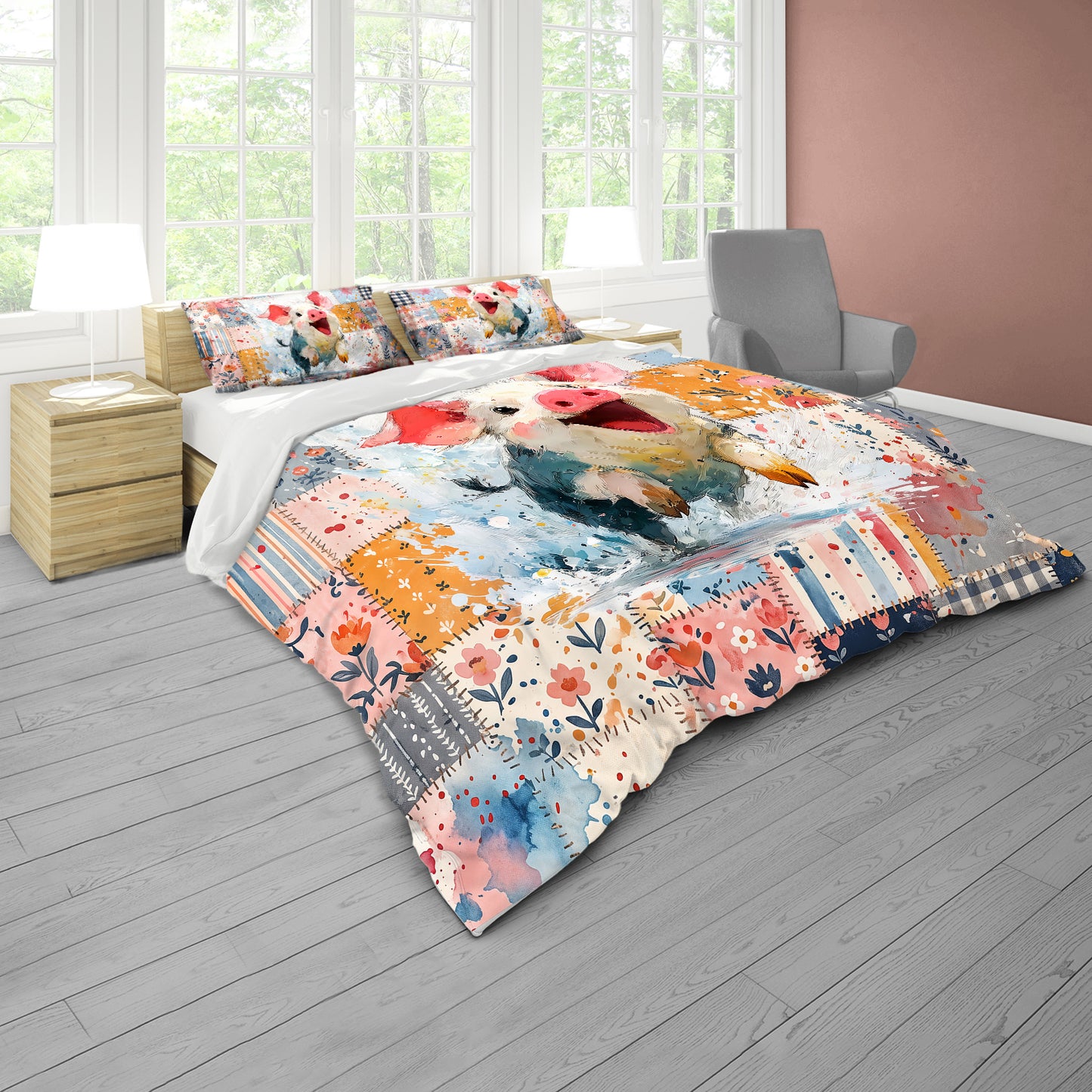 Playful Piglet Kids Duvet Cover Set