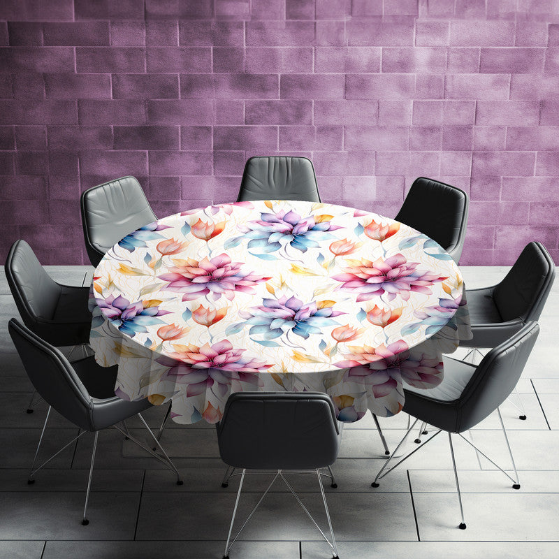 Pastel Florals Round Tablecloth