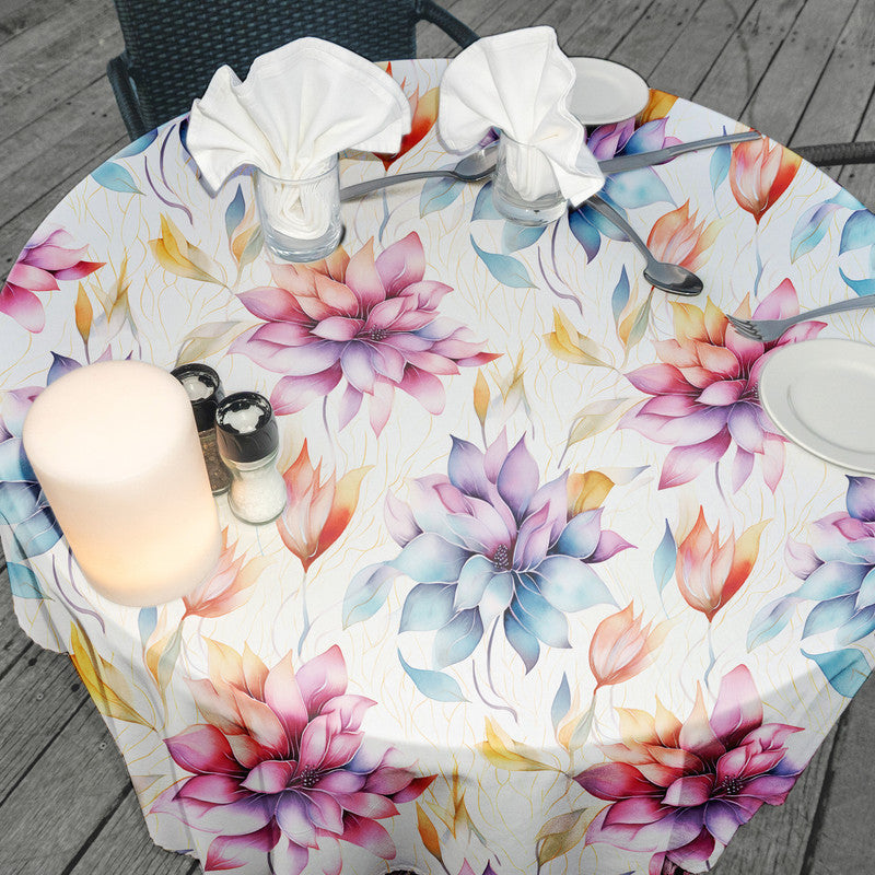 Pastel Florals Round Tablecloth