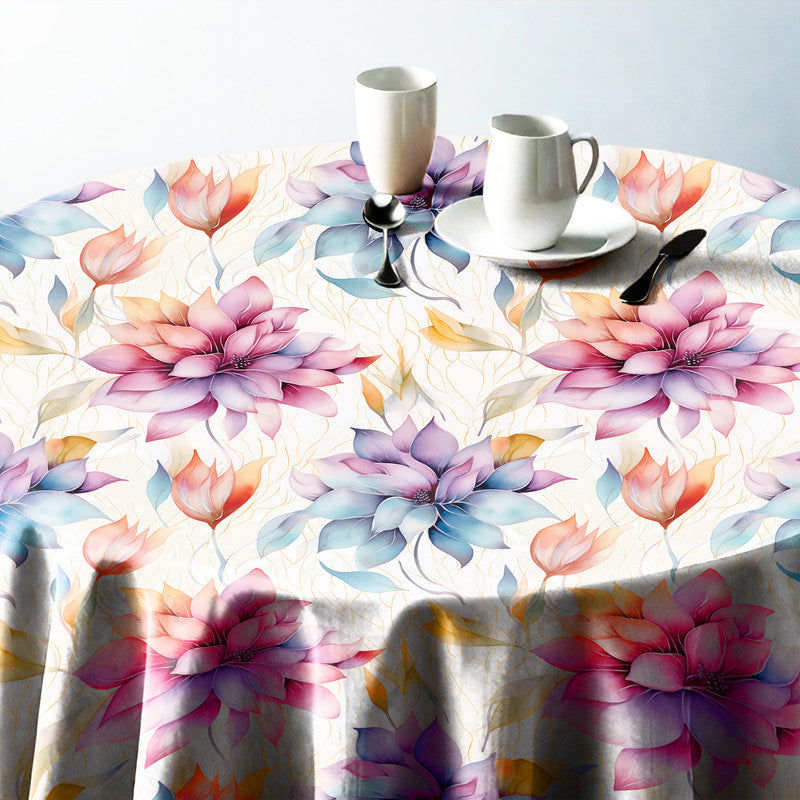 Pastel Florals Round Tablecloth