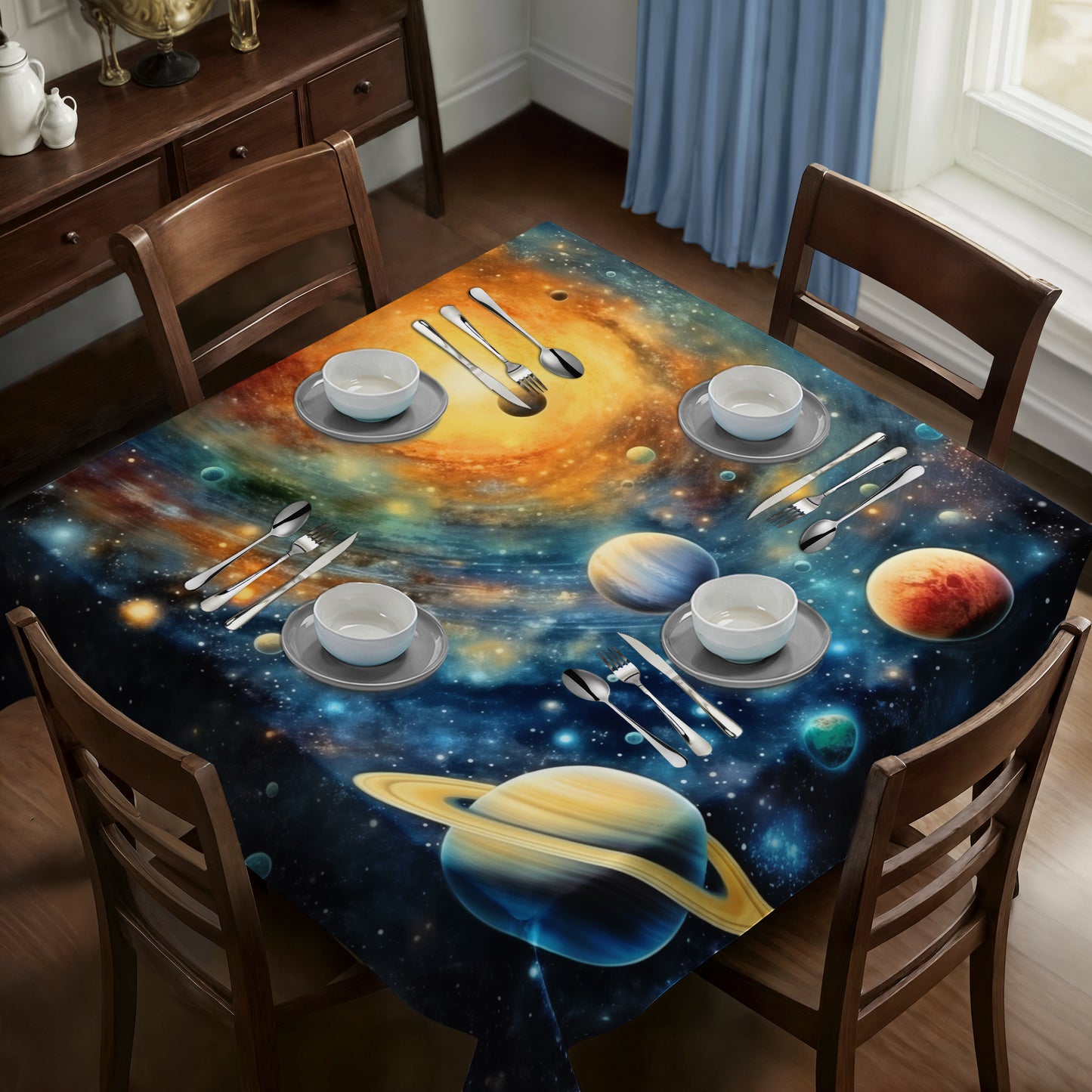 Plenty Planets in Space Square Tablecloth