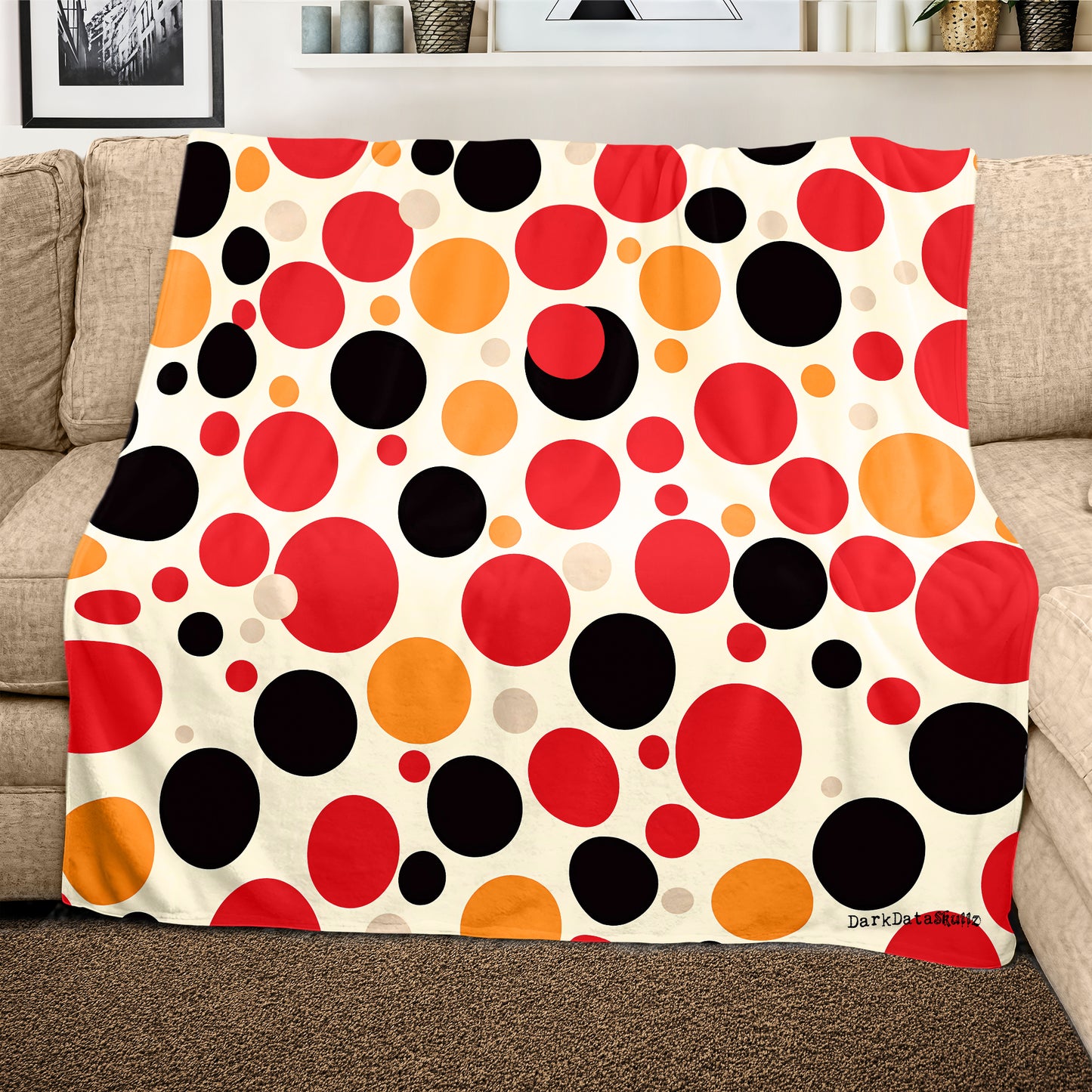 Polka Dots Light Weight Fleece Blanket by Wikus Schalkwyk